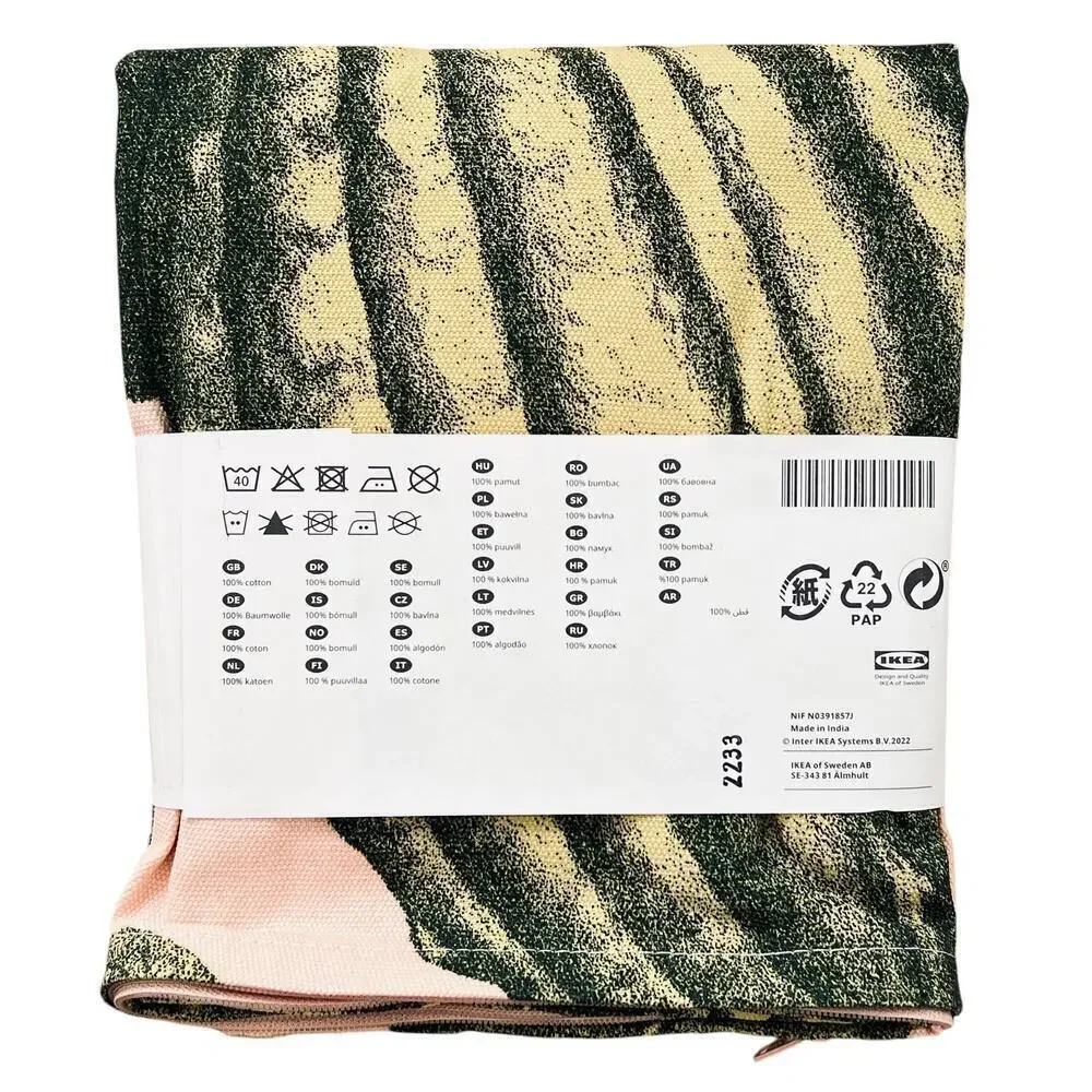 IKEA PARKSALLAT Pink & Green Pillow Cover 20